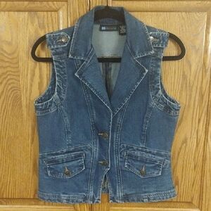 Relativity Women's Denim Vest Size Small Medium Blue Wash Y2K Western Indie 90's